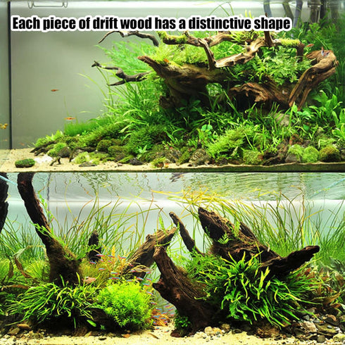 Aquarium Driftwood Natural Aquarium Decoration Tree Trunk with Rockery View Driftwood Landscaping Decoration Dead Wood Root Decor Hideouts (Random...