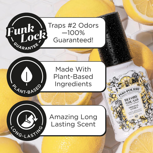 Poo-Pourri Before-You-Go Toilet Spray, Original Citrus, 4 Fl Oz - Lemon, Bergamot and Lemongrass...