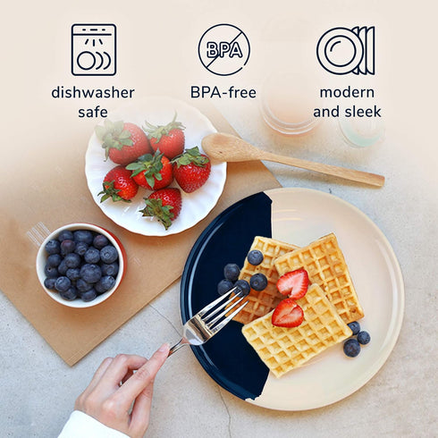 Melamine Side Plates Set of 4, Chip and Break-Resistant, Durable Salad Plates, Kid-Friendly Dessert Plates for Indoor and Outdoor, Dishwasher Safe...