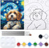 VOCHIC Canvas Painting Kit Pre Drawn Canvas for Painting for Adults Party Kits Paint and Sip Party Supplies 8x10 Canvas to Paint Starry Sky Puppy ...