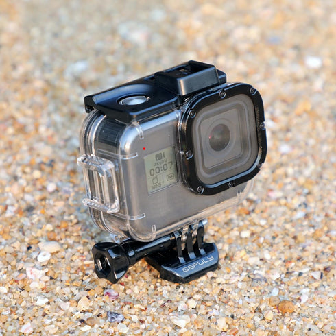 60M/196FT Waterproof Housing Case for GoPro Hero 8 Black, Dual Cold Shoe Slots Protective Underwater Diving Housing Shell for GoPro Hero 8 Black A...