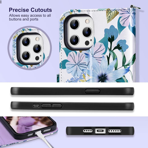 ULAK Compatible with iPhone 15 Pro Max Wallet Case for Women with Credit Card Holders, Designed Flip PU Leather Kickstand Shockproof Protective Co...