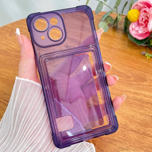 Compatible with iPhone 11 Case, Clear Card Holder Camera Protection Cover for Men Women Girls, Card Slot Designed with Screen Protector for iPhone...