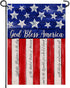 God Bless America 4th of July Home Decorative Garden Flag, House Yard American Stars Stripes Outside Decor, USA Patriotic Memorial Day Outdoor Sma...