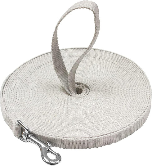 Downtown Pet Supply - Long Dog Leash - Dog Training Leash - Recall & Obedience Dog Training Tools - Nylon - 50 ft - Light Grey Dog Leash...