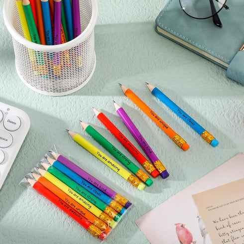 12 Pack Back to School Pencils Rainbow Inspirational Pencil for Kid Motivational Sharpened Pencil First Day of School Gifts Student Gift from Teac...