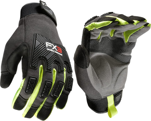 Wells Lamont Men’s FX3 Impact Protection Gloves with D30 Impact Protection, XX-Large (7861XX), Black, Hi-viz Yellow...