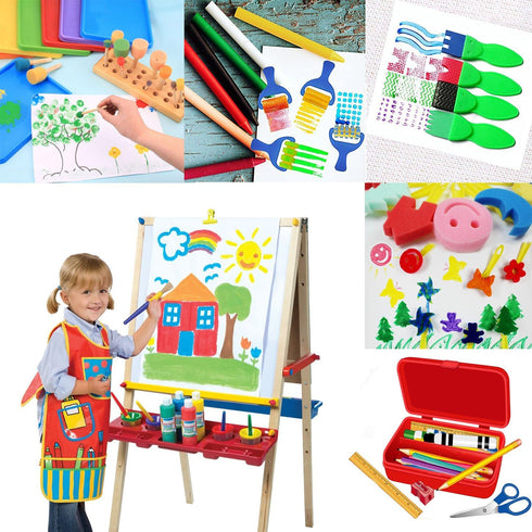 Art & Craft Painting Drawing Tools Mini Flower Sponge Brush Set Fun Kits Early DIY Learning...