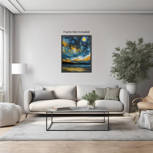 Posterizer 1 pcs- starry night inspired landscapes-nature-oil painting style 3-Landscape & Nature Art-Floral Botanical Art- Decor for Home & Offic...