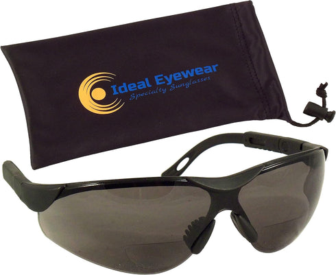 SafeSpecs Bifocal Safety Glasses with Adjustable Temples - Bifocal Safety Sunglasses - ANSI Z87.1 - UV400...
