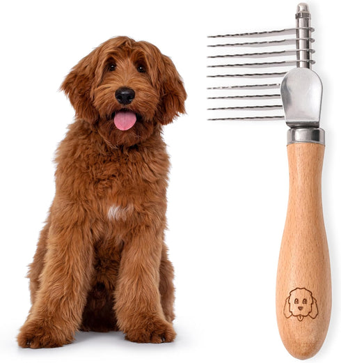 Dog Dematting Brush & Rake, Detangler Brush For Dogs, Comb Tool For Grooming, Best For Doodles, Poodles, Goldendoodles, Cats & Other Pets, Matted ...