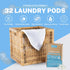 Free And Clear Eco Friendly Unscented Laundry Detergent Pods, 32 Pacs, Powerful Stain And Odor Removal, Biodegradable and HE Compatible...