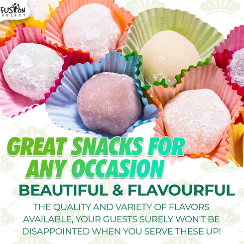 Fusion Select Mochi Daifuku Snacks - Traditional Japanese Rice Cakes with Filling - Flavored Asian Sweet Desserts for Family - Chewy and Soft Text...