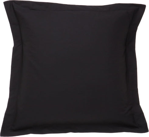 FRESH IDEAS Poplin Tailored Pillow Sham, Euro, Black...