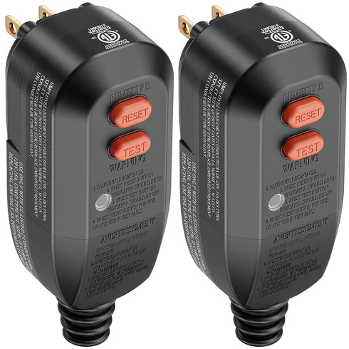 GFCI Plug Replacement Auto Reset 15 Amp 3 Prongs, Waterproof, Ground Fault Circuit Interrupter Safety Plug for Air Conditioner, Hot Tub,Ovens,Pump...