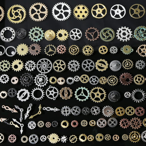 BigOtters 200 Gram Antique Steampunk Gear,Mix Steampunk Wheel Alloy Gear Pendants Charms for Crafting Jewelry Making...