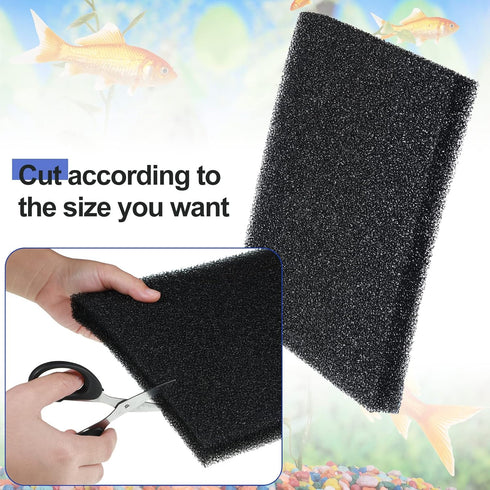 3 Pieces Sponge Filter Pad Aquarium Filter Media Cut to Fit Foam for Fish Tank Filters Replacement Fish Tank Cleaner Open Cell Foam Sponges for Di...