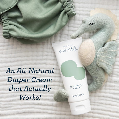 Esembly Rash Relief Cream, Organic and Cloth Friendly Zinc Oxide Barrier Cream, Soothes and Heals Diaper Rash, Natural Aid for Baby Bottom Discomf...