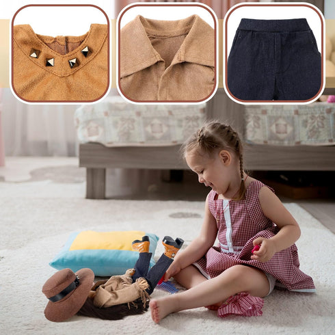 Bencailor 18 Inch Doll Clothes and Accessories Doll Outfits Set Western Cowgirls Jacket Trousers Hats Shoes for 18 Inch Doll Girls Gifts...