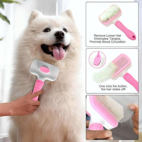 Cat grooming brush, Cat fur brush, Pet hair brush, Dog grooming brush, Dog slicker brushes for grooming, Tool Gently Removes Loose Undercoat, Brus...