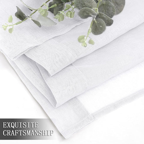 Tollpiz Short Sheer Curtains Linen Textured Bedroom Curtain Sheers Light Filtering Rod Pocket Voile Curtains for Living Room, 54 x 45 inches Long,...