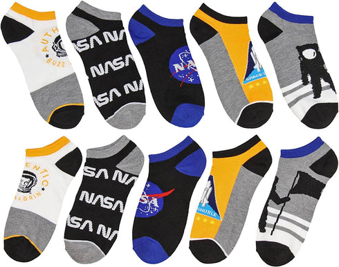 Buzz Aldrin NASA Themed No-Show Ankle Socks 5 Pair Set...