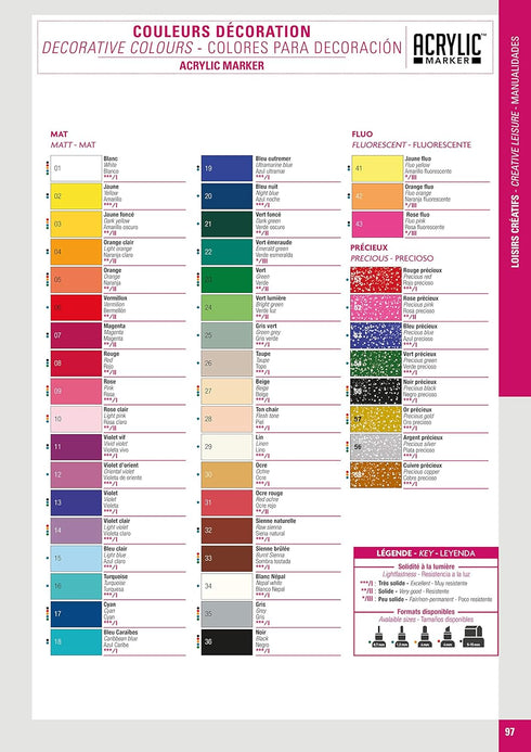 Pebeo Acrylic Marker, 5-15 mm, Fluorescent Pink...