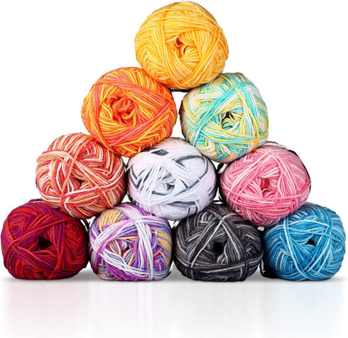 10x50g Multi Color Acrylic Yarn 50g Crochet Yarn Starter kit for Knitting Crocheting Weaving Adult and Kid Craft Projects...