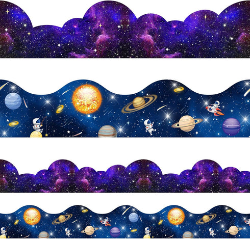 Galaxy Scalloped Borders Outer Space Straight Borders Trim Night Sky Bulletin Board Classroom Bulletin Board Wall Decor Back to School Bulletin Tr...