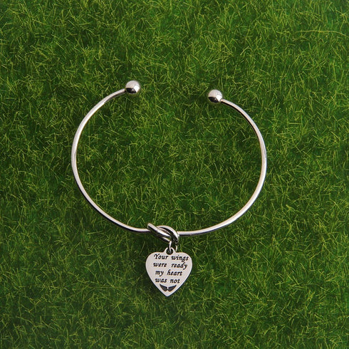 WUSUANED Memorial Jewelry Your Wings Were Ready My Heart Was Not Bracelet Necklace Loss of Loved One Gift (your wings were ready bracelet)...