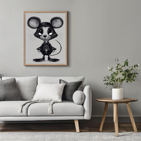 Posterizer 1 pcs- cute mouse in retro gothic theme art-Gothic Art-Art for Animal Lovers- Living Room Bedroom Decor- unframed wall art...