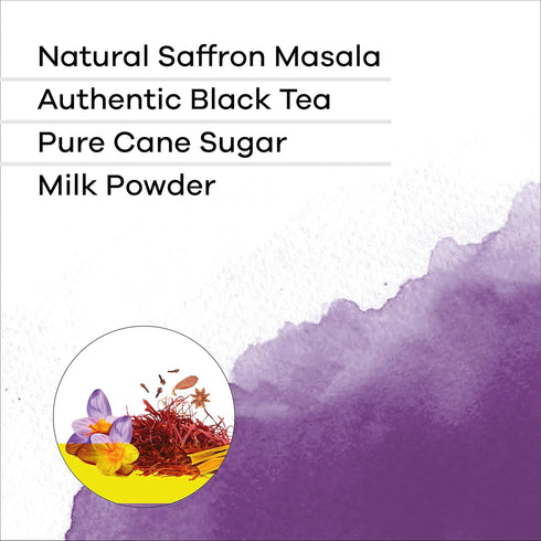 QuikTea Saffron Masala Chai Tea Latte – 10 Count, Bold Saffron Masala Flavor, Naturally Caffeine-Light, no preservatives, No Sugar Added – Just Ad...
