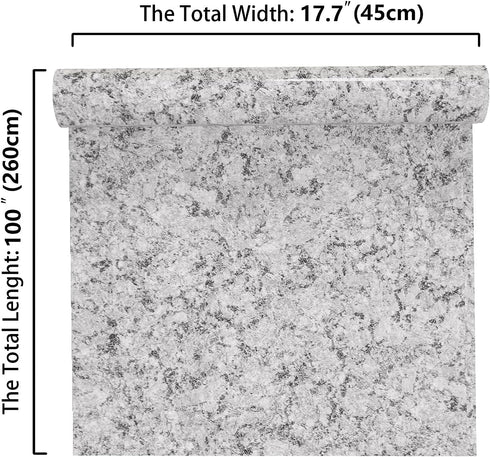Grey Granite Countertop Contact Paper for Countertops Waterproof Granite Peel and Stick Wallpaper 17.7"x100" Self Adhesive Removable Counter Top S...