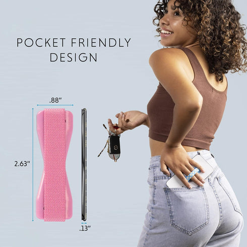 LOVEHANDLE Phone Grip Solid Blush Color - Universal Phone Strap and Phone Grips for Back of Phone - Convenient Cell Phone Holder for Hand That Fit...