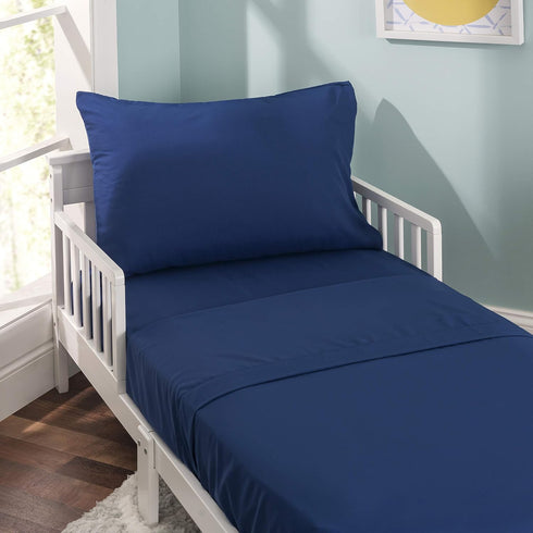 EVERYDAY KIDS 3 Piece Toddler Sheet Set - Soft Breathable Microfiber Toddler Bedding - Includes a Flat Sheet, a Fitted Sheet and a Pillowcase - So...