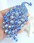 Sindary Pretty Bird 4.33" Peacock Brooch Pin Austrian Crystal BZ5651 (Silver-Tone Blue)...