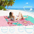 BYDOLL Beach Blanket Sandproof Waterproof 78''×81'' 1-4 Adults Floral Compact Lightweight Oversized Beach Blanket Large Picnic Mat Beach Blanket f...