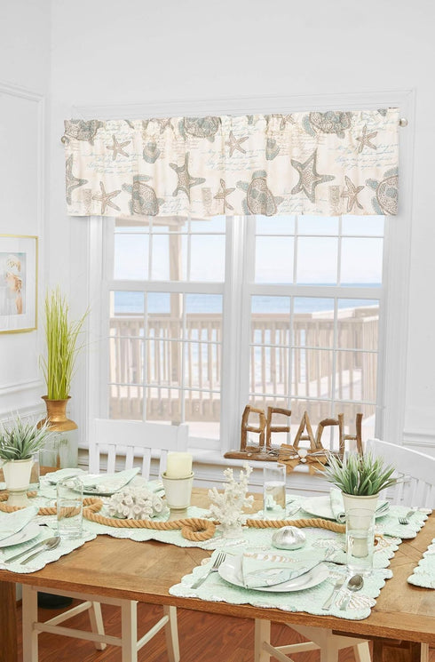 C&F Home 16" x 72" Amber Sands Cotton Nautical Coastal Themed Window Treatment Curtain Valance All Seasons Summer Beach House Sea Ocean Living Roo...