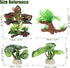 Aquarium Plastic Plants, Driftwood Betta Silk Plants, Silk Plants Aquarium Set Decor, Silk Aquarium Plants for Betta Fish (Green Red, 4pcs)...