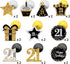 30 Pieces 21st Birthday Party Decorations, 21st Birthday Party Decorative Cards and Hanging Swirls Ceiling Decorations Shiny Celebration Hanging S...