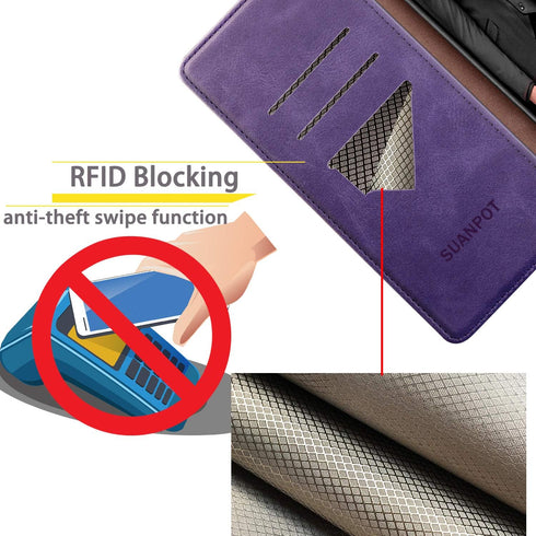 SUANPOT for Samsung Galaxy Note 10+/10 Plus 6.8" with RFID Blocking Leather Wallet case Credit Card Holder, Flip Folio Book Phone case Cover for W...