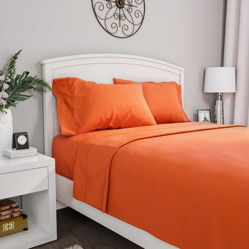 Lavish Home 1200 3-Piece Sheet Set, Twin, Rust...
