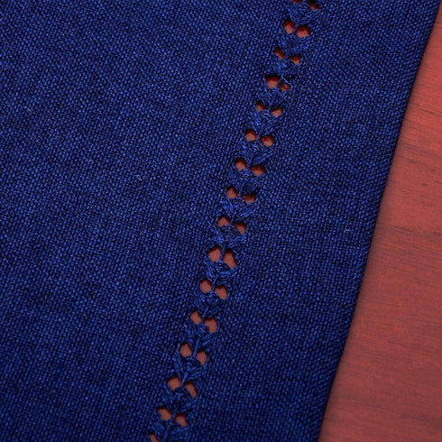 Grelucgo Handmade Hemstitch Solid Navy Blue Nautical Rectangular Table Runner Or Dresser Scarf (14 x 48 Inch)...