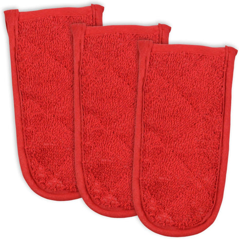 DII Basic Terry Collection Quilted 100% Cotton, Pan Handle, Red, 3 Piece...