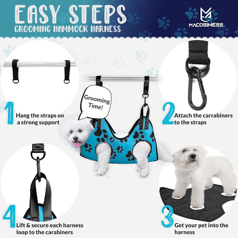 Dog Grooming Hammock - Dog Grooming Hammock Harness for Cats Dogs - Pet Grooming Hammock - Dog Nail Clipper - Dog Hammock - Dog Nail Trimmers - Do...