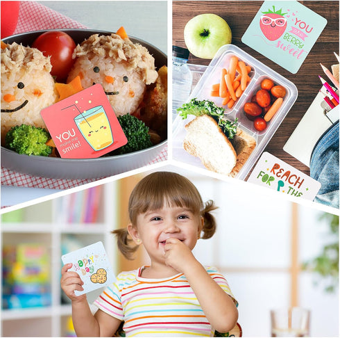 Giantree 60 Pcs Joke Cards for Kids Lunchbox, Cute Kids Lunch Box Notes Inspirational and Motivational Lunchbox Notes for Boys Girls Students Picn...