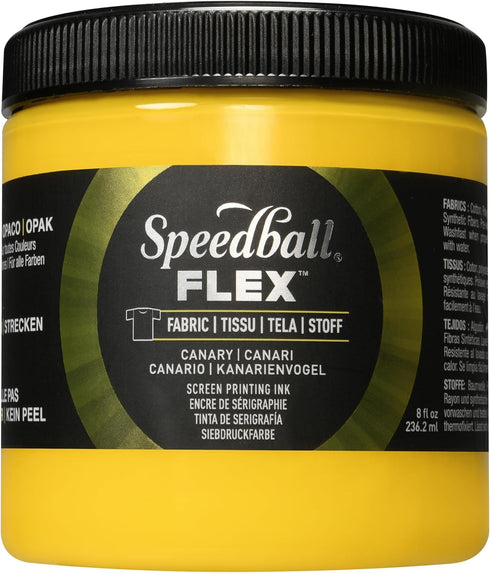 Speedball Flex Fabric Screen Printing Ink, 8-Ounce, Canary for T-Shirt and Silkscreen Printmaking, New for 2023...