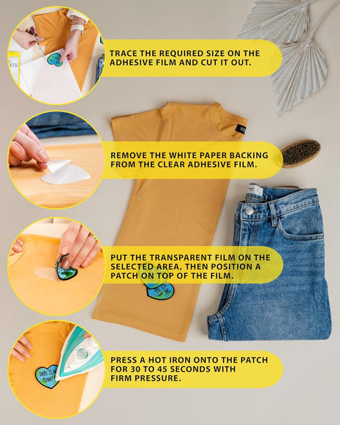 ZEFFFKA Hot Melt Adhesive Film Fabric Repair Iron-On Patch Hemming Decorating Clothing Fix Crafts Labeling Durable Washable Easy Application for T...