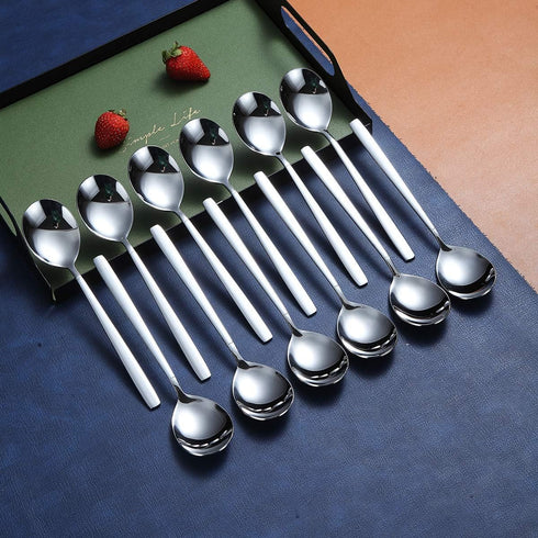 Berglander Teaspoons 6.3" Set of 12, Stainless Steel Shiny Polish Tea Spoons Silverware, Tea Spoon Small Dessert Spoon Teaspoon Dishwasher Safe...