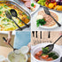 Homikit Stainless Steel 2 Black Serving Spoons, 2 Black Slotted Serving Spoons, 2 Black Serving Forks, Metal Buffet Party Banquet Restaurant Cater...